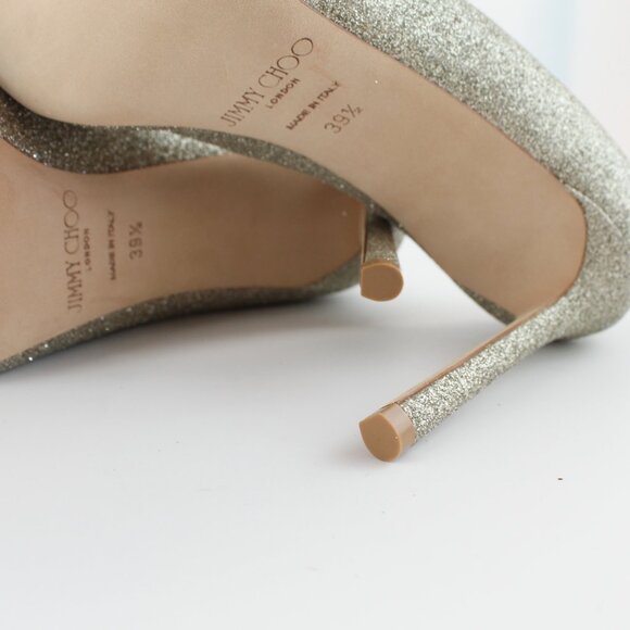 NEW JIMMY CHOO Romy 100 Glitter Heeled Pumps, EU 39.5 - Office to Party/Cocktail - Picture 14 of 16
